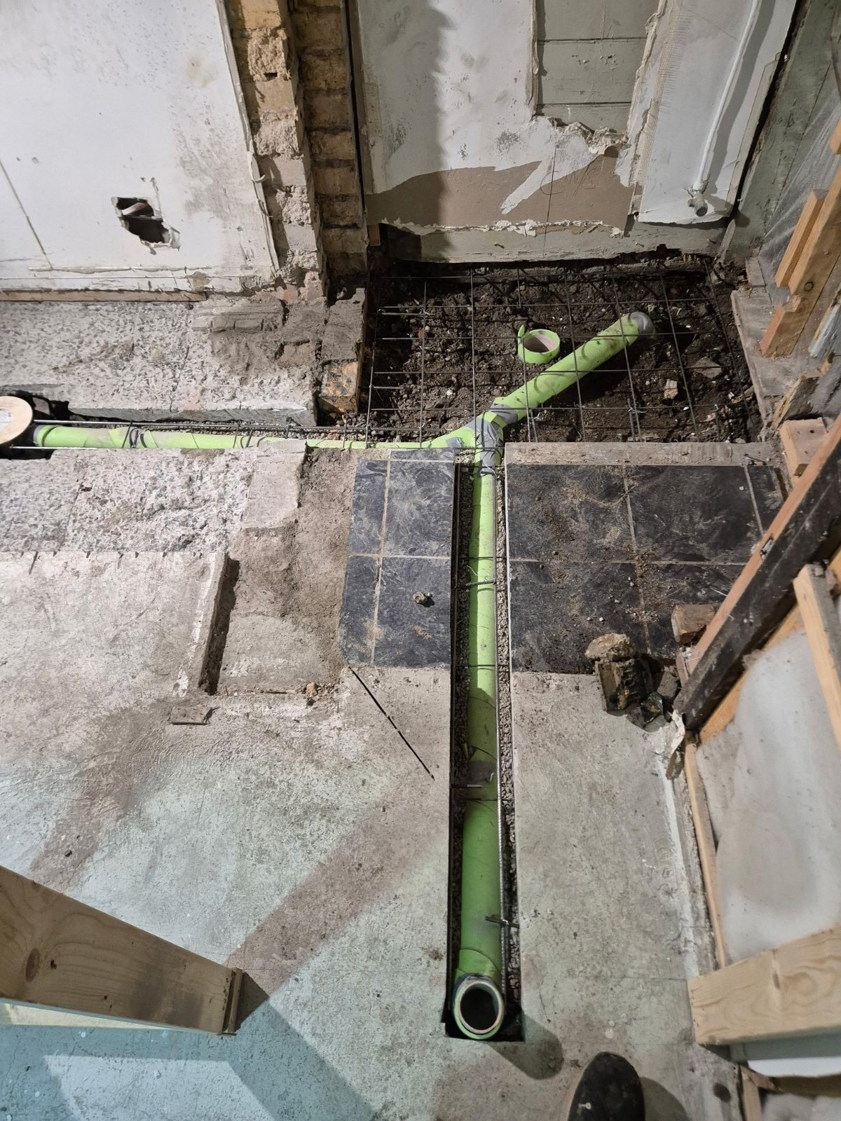 Garage bathroom rough-in plumbing Brunswick